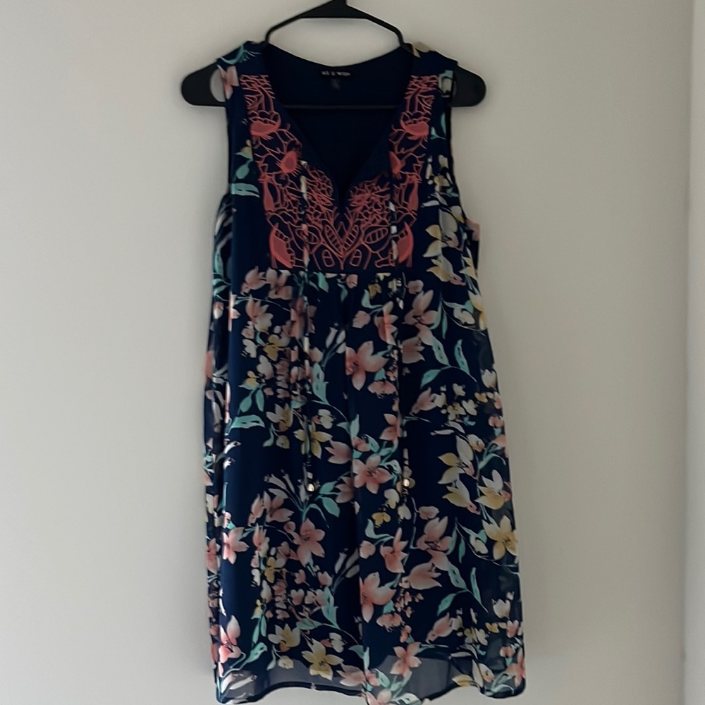 Sleeveless Floral Dress | Size L